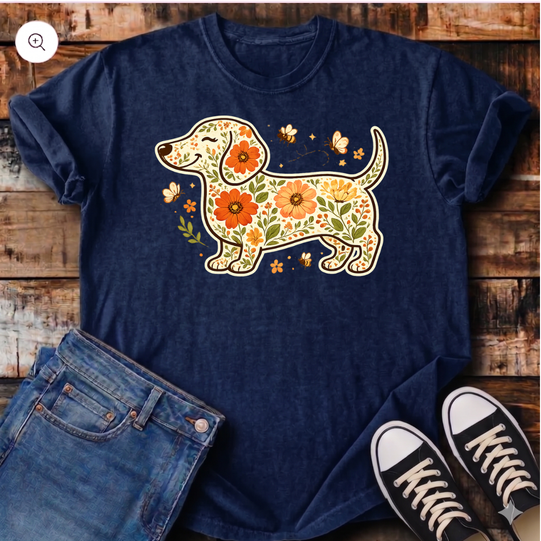 Cottage Core Dachshund T-Shirt