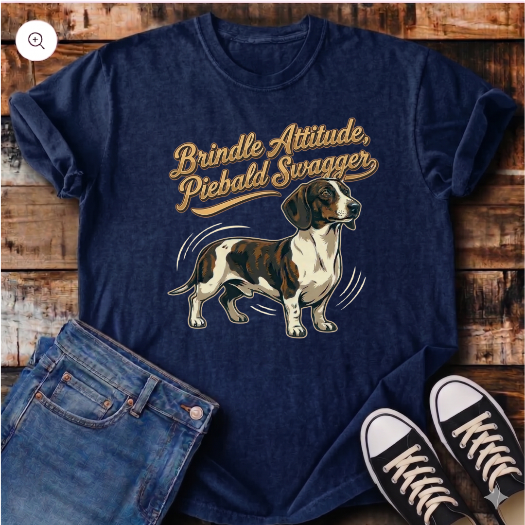 Brindle Attitude, Piebald Swagger T-Shirt