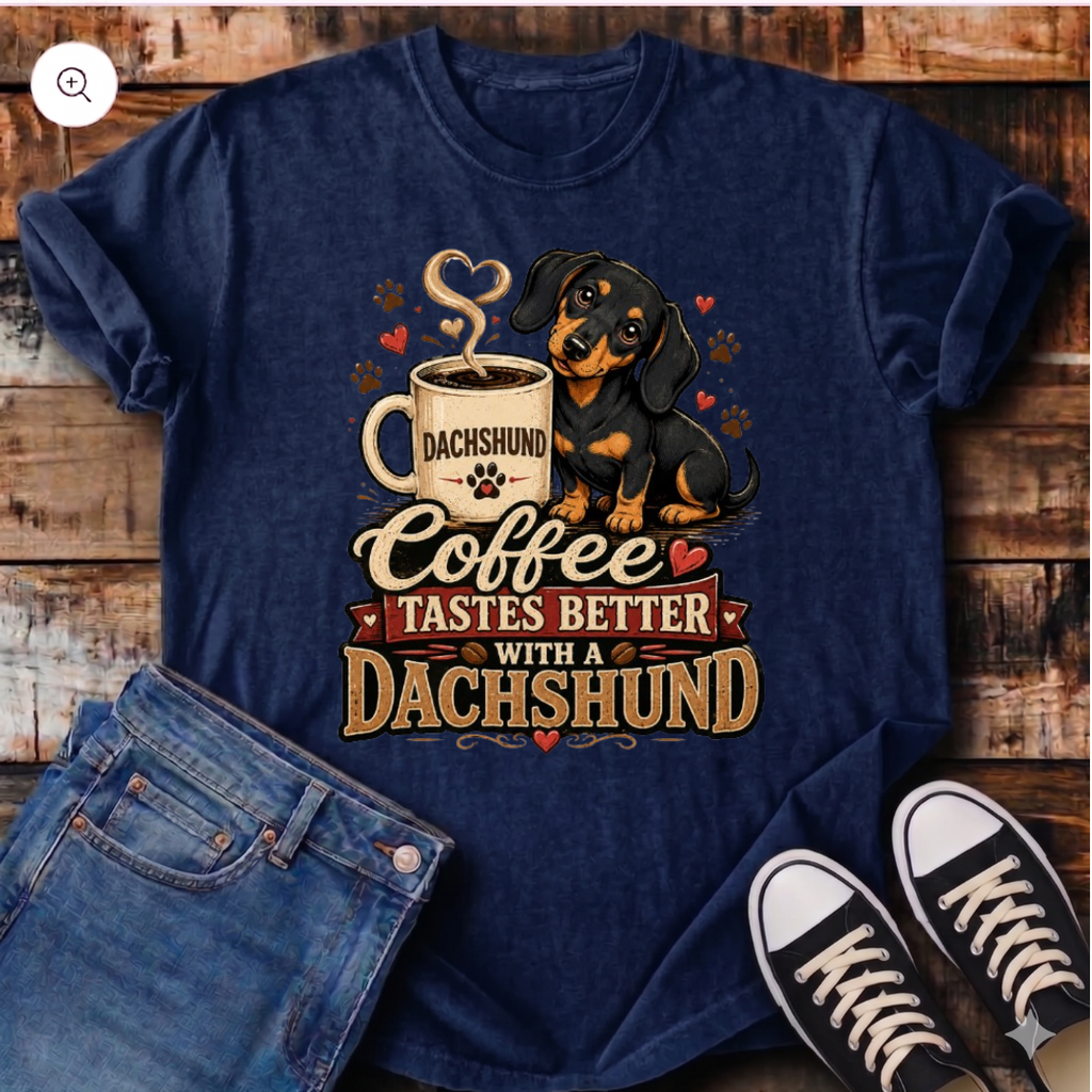 Coffee Tastes Better With a Dachshund T-Shirt