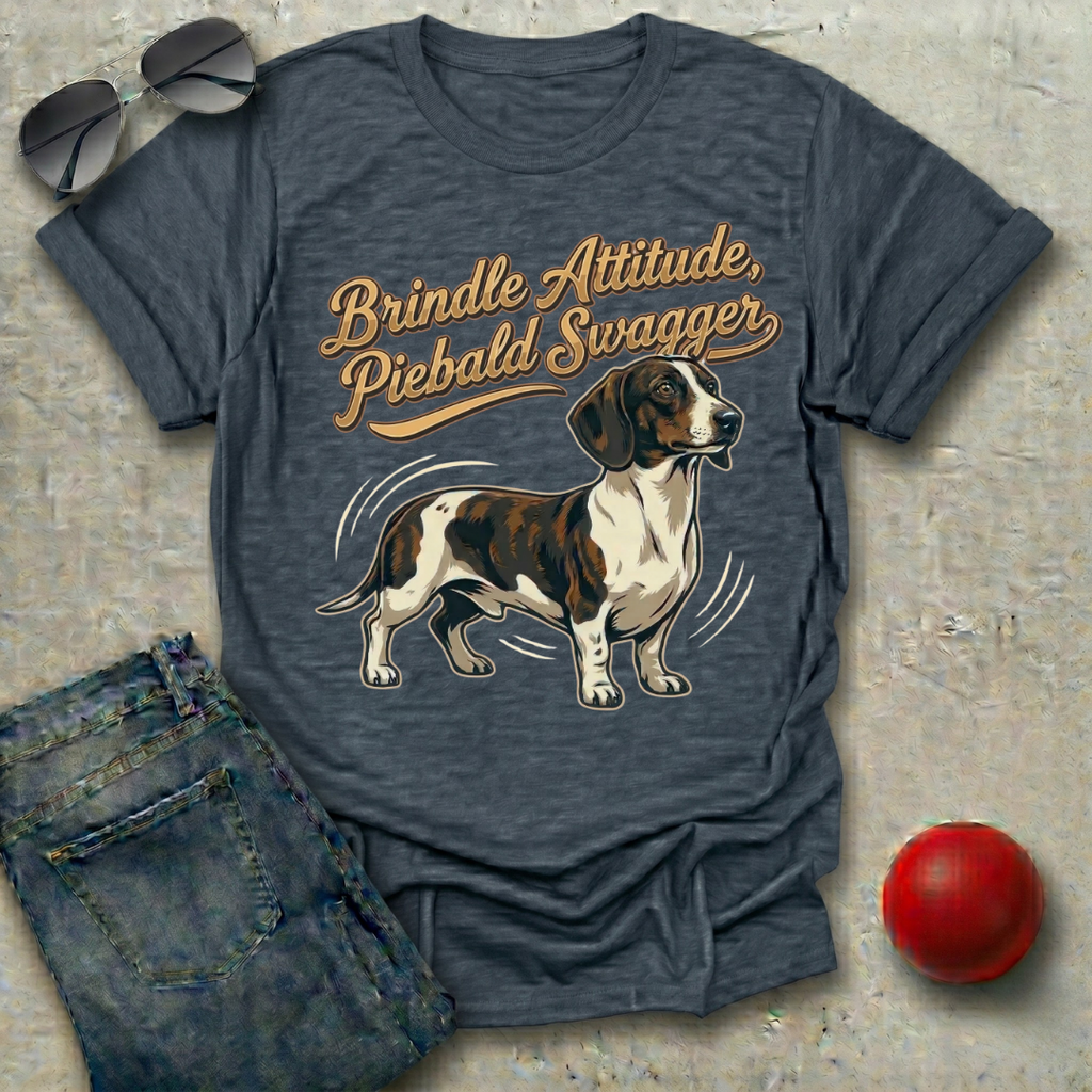 Brindle Attitude, Piebald Swagger T-Shirt