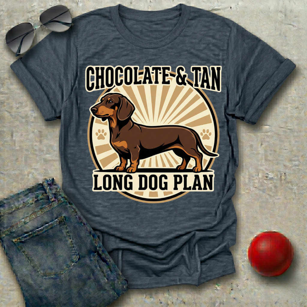 Chocolate and Tan, Long Dog Plan T-Shirt