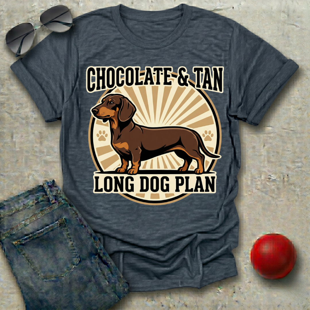 Chocolate and Tan, Long Dog Plan T-Shirt
