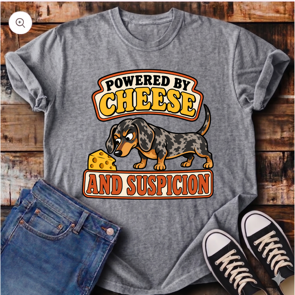 Powered by Cheese and Suspicion T-Shirt