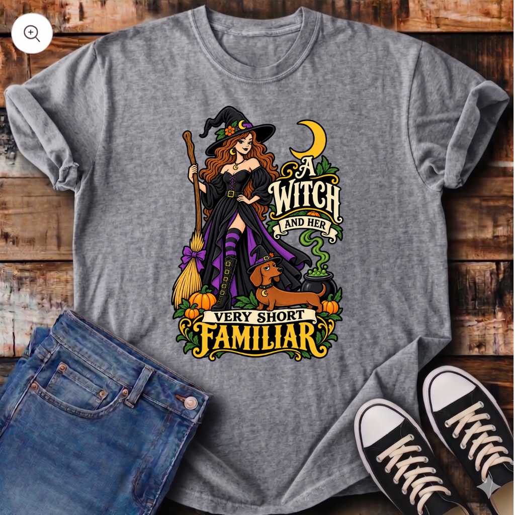 A Witch and Her Very Short Familiar T-Shirt