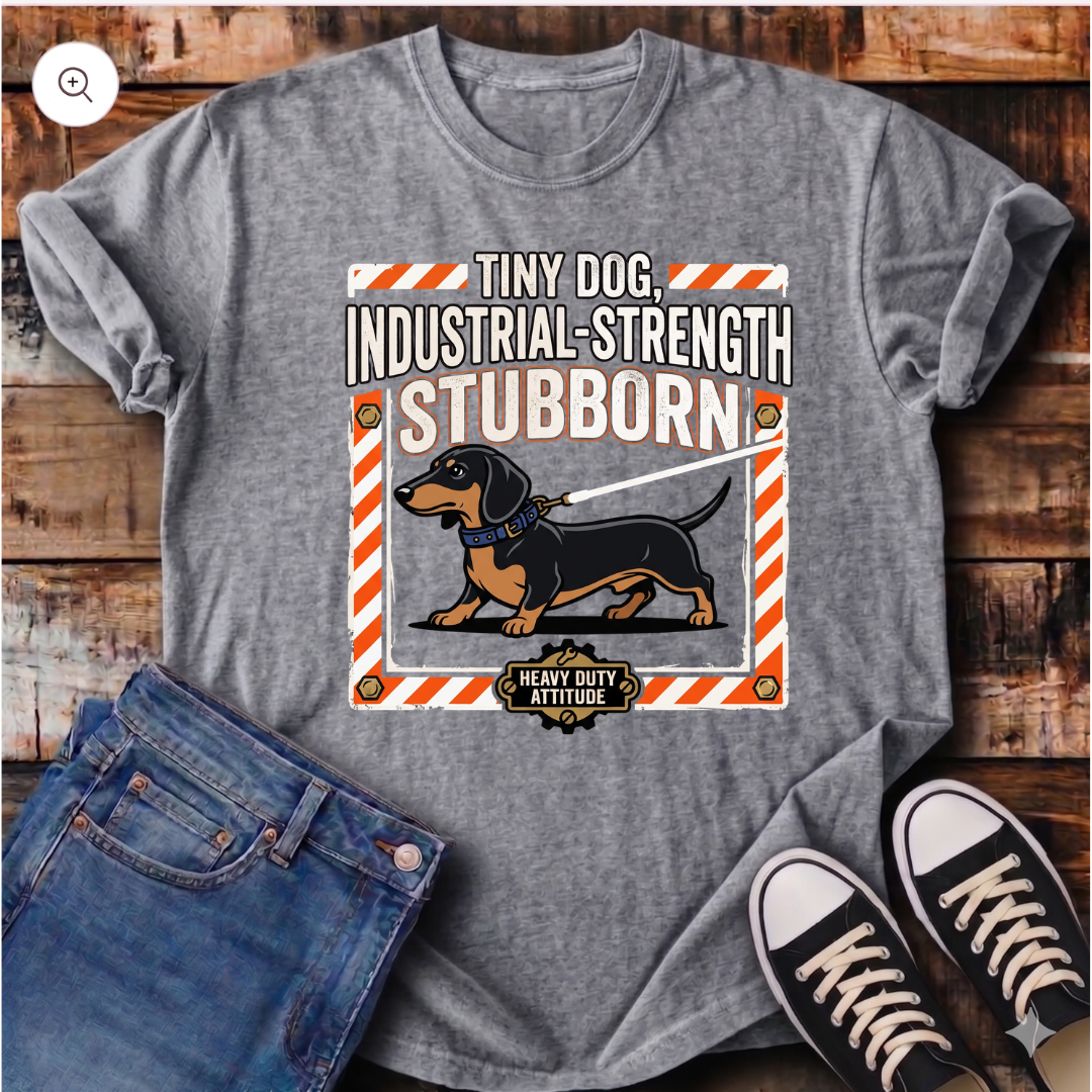Tiny Dog, Industrial Strength Stubborn T-Shirt