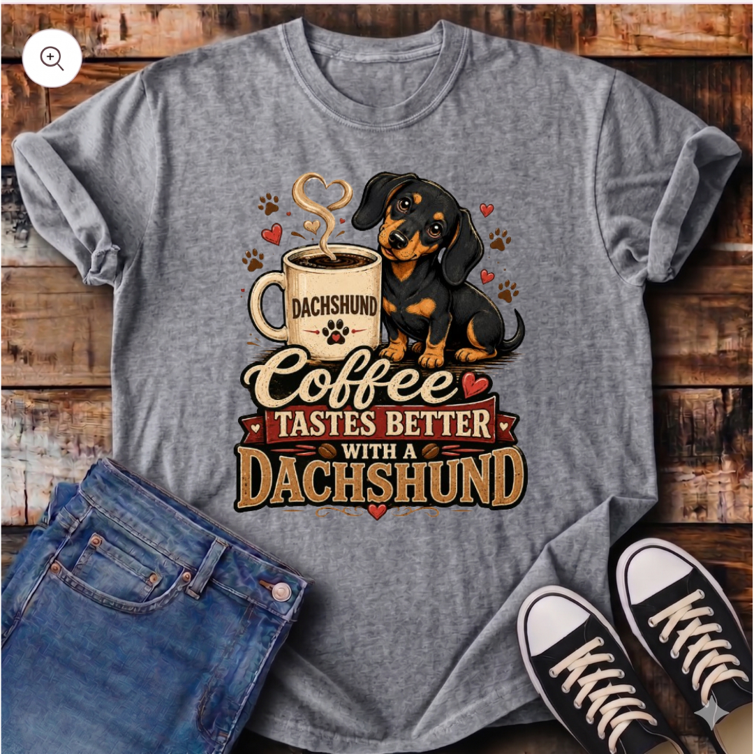 Coffee Tastes Better With a Dachshund T-Shirt