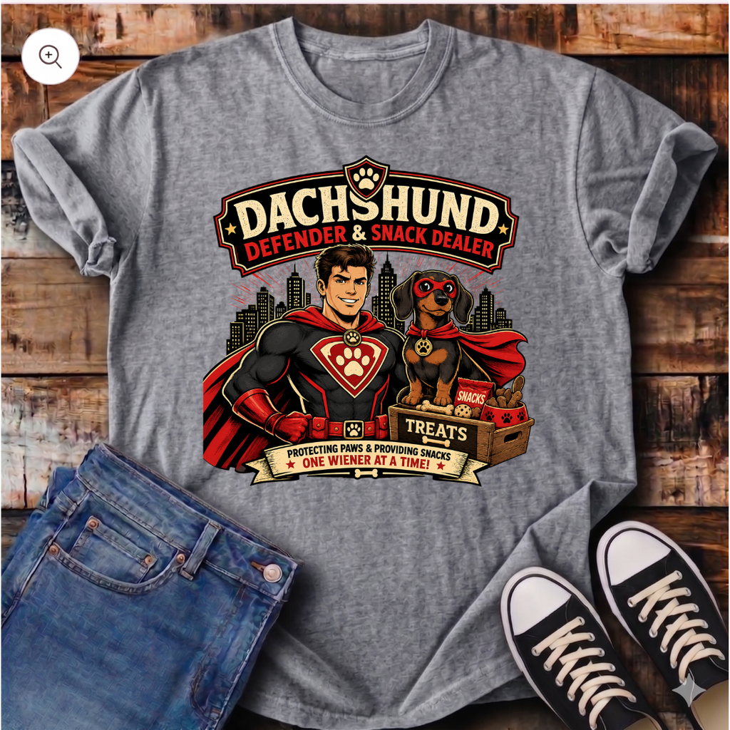 Dachshund Defender and Snack Dealer T-Shirt