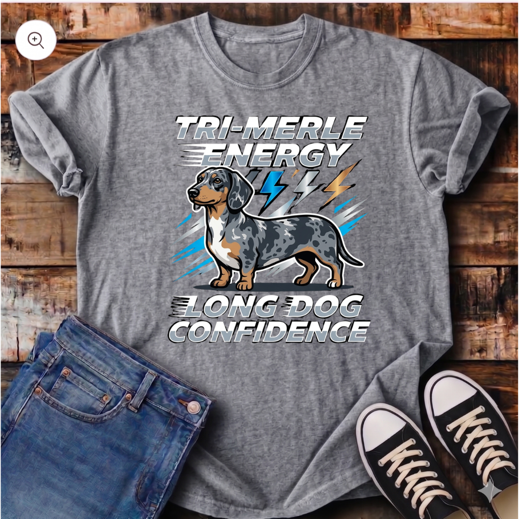 Tri-Merle Energy Long Dog Confidence T-Shirt