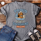 Proud Dachshund Mom (Blue) T-Shirt