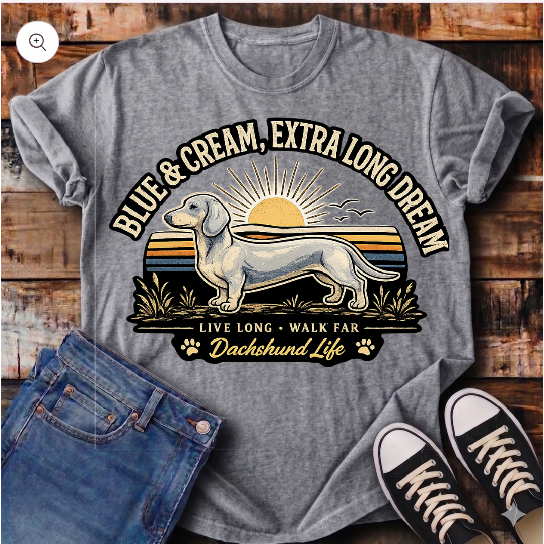 Blue and Cream, Extra Long Dream T-Shirt