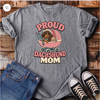 Proud Dachshund Mom (Pink) T-Shirt