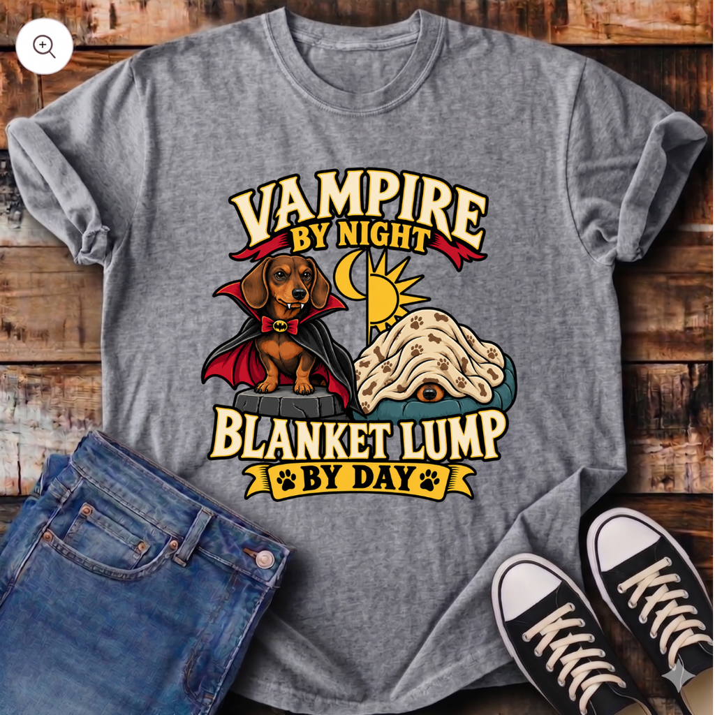Vampire by Night, Blanket Lump by Day T-Shirt
