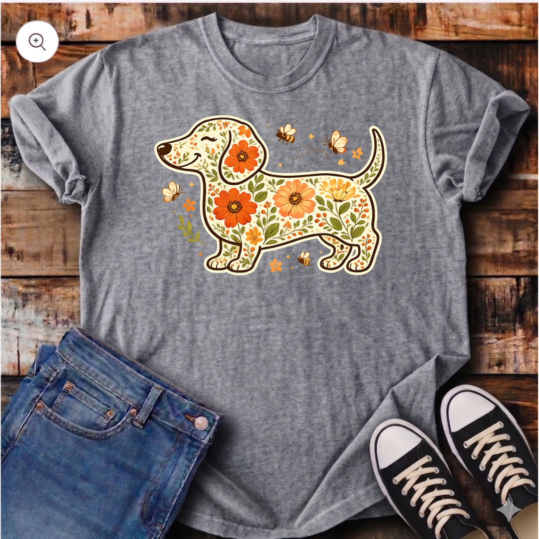 Cottage Core Dachshund T-Shirt