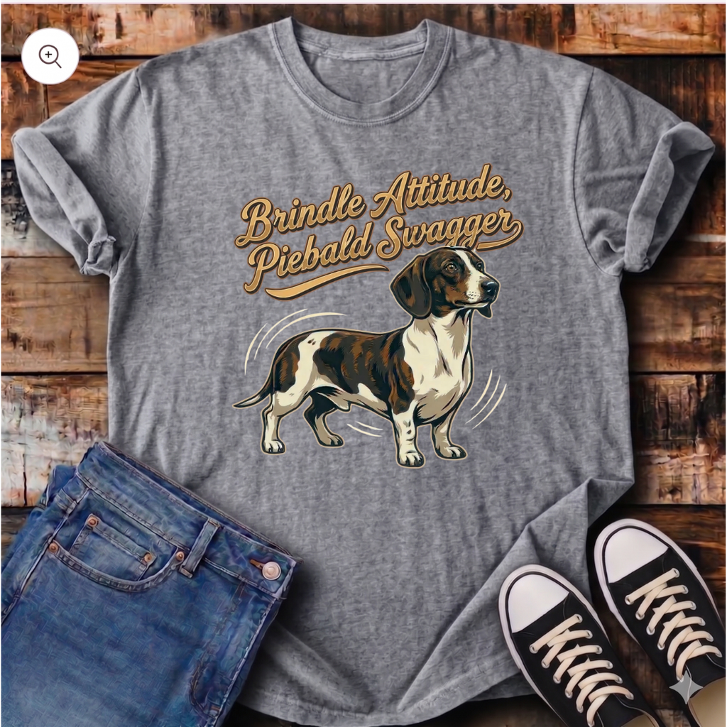 Brindle Attitude, Piebald Swagger T-Shirt