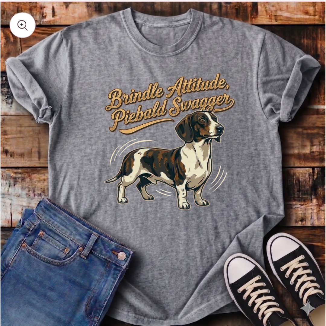 Brindle Attitude, Piebald Swagger T-Shirt