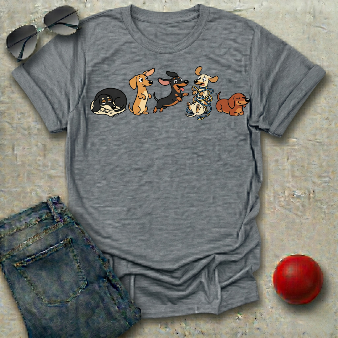 Dachshunds in a Row T-Shirt